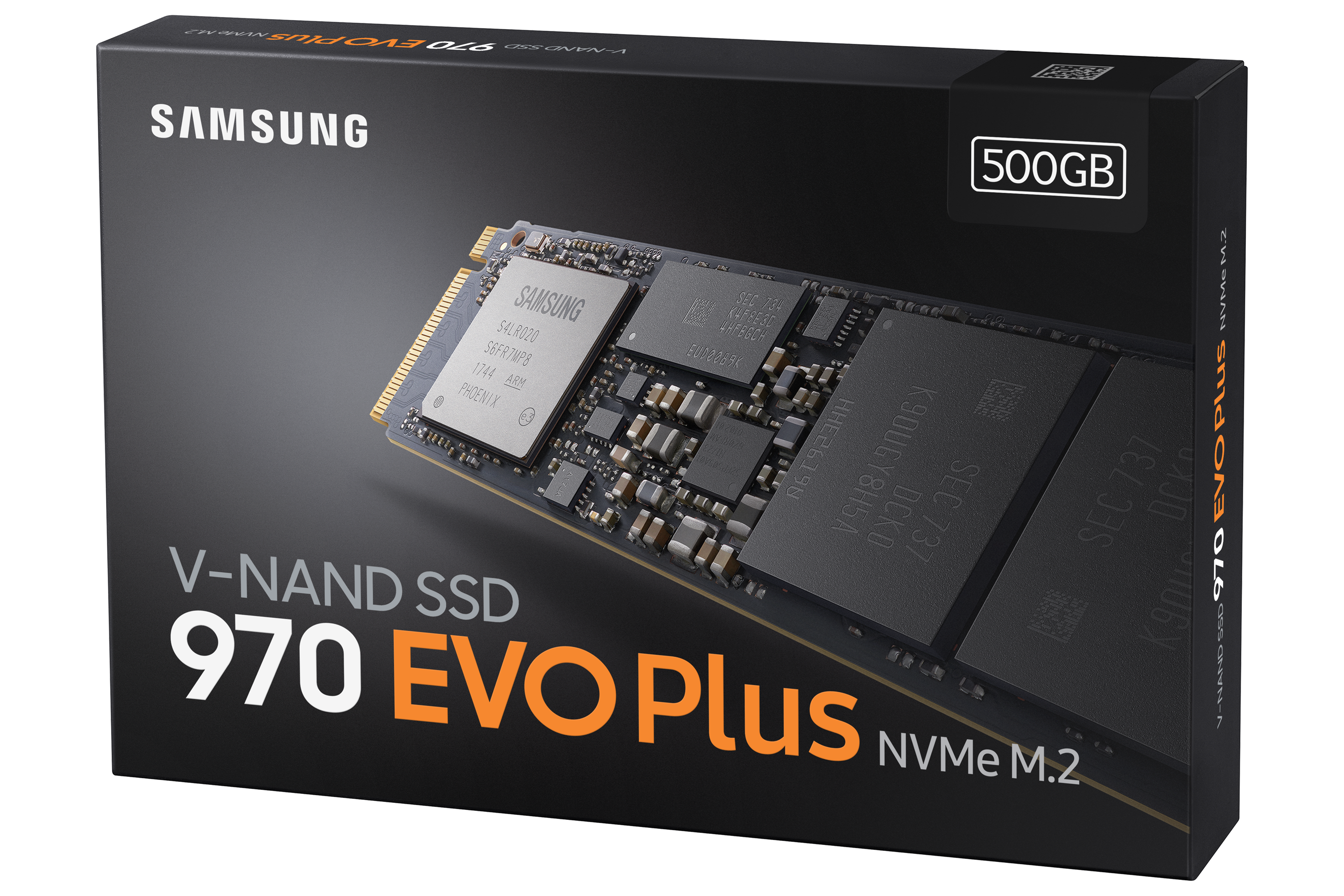 SAMSUNG 970 EVO PLUS, 500GB, 3-bit MLC, PCIe 3.0 x4, NVMe M.2 SSD-levy