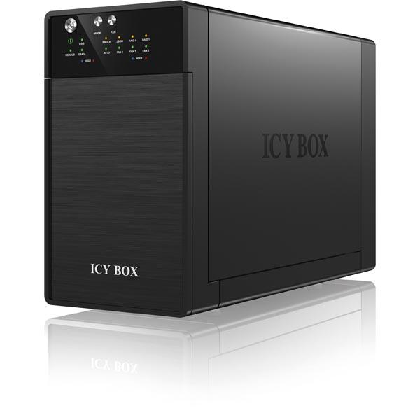 ICY BOX ulk. RAID-kotelo 2x3,5" SATA-hdd:lle, USB 3.0/eSATA, mu