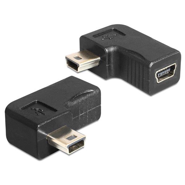 DeLOCK USB-sovitin, USB-mini B 5-pin ur-na 90° kulma, musta