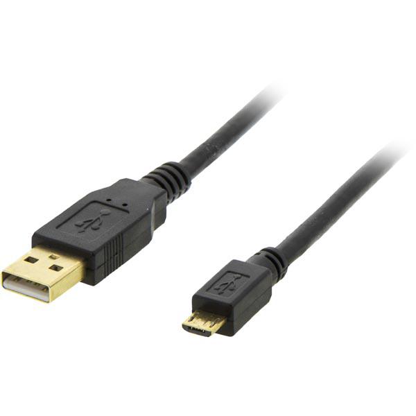 DELTACO USB 2.0 kaapeli Tyyppi A ur - Tyyppi Micro B ur, 5-pin, 1m, mu