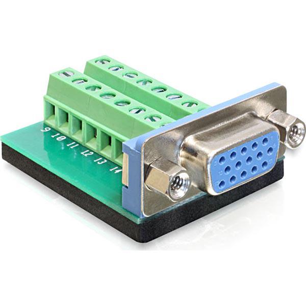 DeLOCK VGA Terminal block sovitin, HD15 naaras