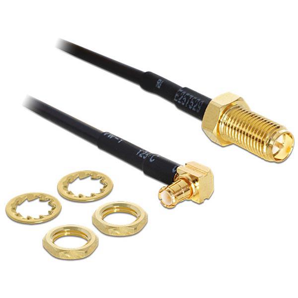 DeLOCK sovitin, MMCX ur - RP-SMA na, 0,3m, musta
