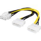 Adapterikaapeli 2xMolex 4-pin > 8-pin PCI-Express, 15 cm
