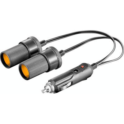 Y-kaapeli, 1-2, auton tupakansytyttimeen, 0,2m, musta