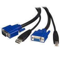 StarTech.com 2-in-1 USB KVM Cable - / video / mouse / USB cable - HD-15 (VGA), USB Type B (M) to USB, HD-15 (VGA) - 6 ft - SVUSB2N1_6 Tastatur / video / mus / USB kabel