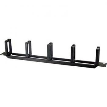 19" kaapelinkerääjä 1U, 5 pidikettä joissa läpiveto