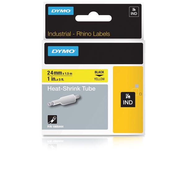 DYMO Rhino Professional, kutisteputki, 24mm, kelt/musta teksti, 1,5m