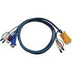 KVM-kaapeli SPHD15 u/2x3,5mm u > 1xUSB A-tyyppi u/2x3,5mm u/HD15u, 5m