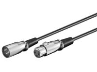 XLR M-F 2m 3-pol Black