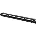 UTP kytkentäpaneeli, 24xRJ45, Cat.6, Krone-liitokset, kaapelituki, 1U