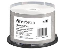 1x50 Verbatim DVD-R 4,7GB 16x Wide glossy waterproof print