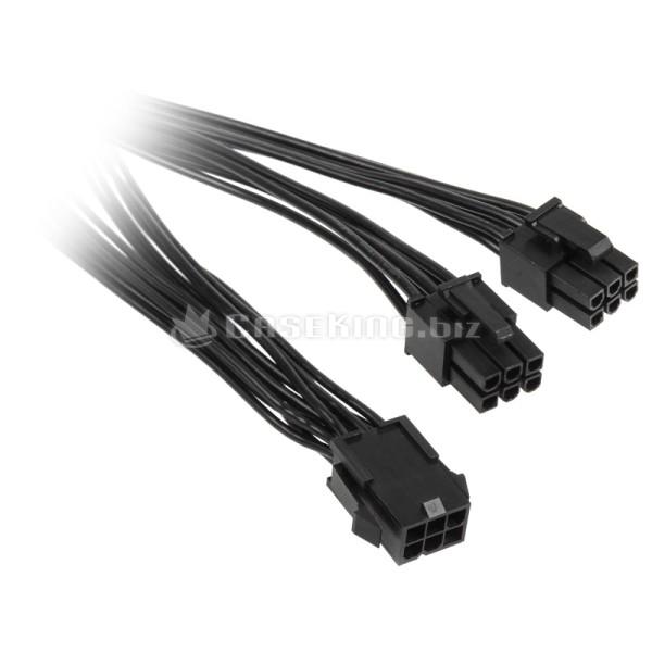 Adapter 6-Pin-PCIe -> 2x 6-Pin-PCIe, musta, 15cm