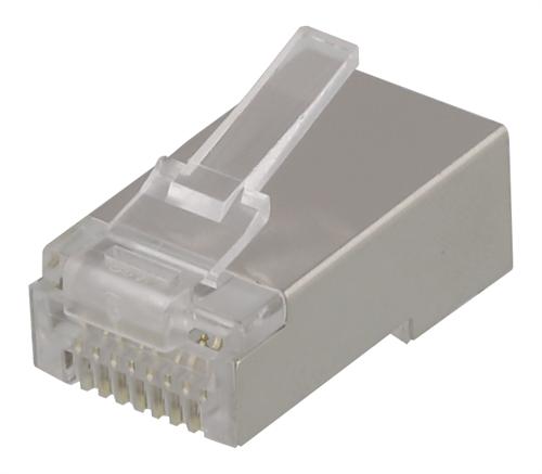 DELTACO RJ45 modulaariliitin laitekaapelille, Cat6, suojattu, 20kpl
