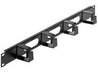 Intellinet 19 Cable Management Panel, 1U, 4 short plastic rings, Black Rack-kabel styrepanel Sort