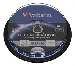 1x10 Verbatim M-Disc BD-R BluRay 25GB 4x Speed Cakebox printable