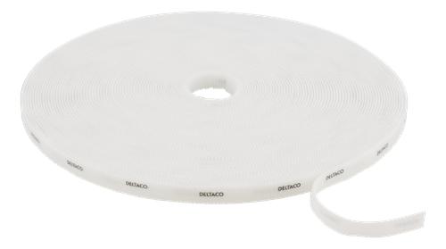 DELTACO tarranauhaa rullassa, leveys 10mm, 25m, valkoinen