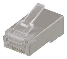 DELTACO RJ45 modulaariliitin laitekaapelille, Cat6a, suojattu, 20 kpl
