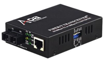 10/100BaseT-100BaseFX SM Converter 20km 1310nm SC, LFP