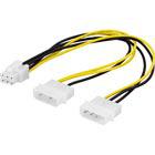 Adapterikaapeli 2x4-pin - 6-pin PCI Express