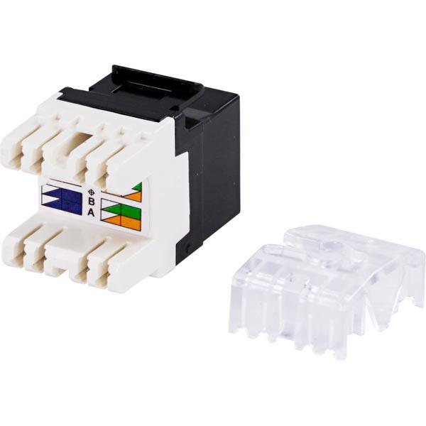 DELTACO UTP Cat6 Keystone pistoke, musta