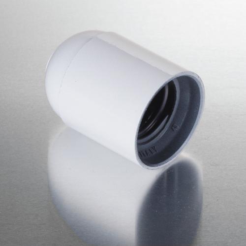 Lampefatning E27 u/afbryder hvid