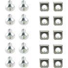 TOTEN M6 ruuvisarja 19" rack/räkkikaappeihin, kuusikoloruuveja ja -muttereita 10-pakkaus