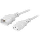 Maadoitettu laite-/jatkokaapeli IEC 60320 C14- IEC 60320 C13 1m valk