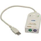 Yhdistää PS/2 hiiren ja näppäimistön USB porttiin