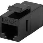 UTP suojaamaton jatkokappale keystone-asennukseen, Cat5e, n-n, musta