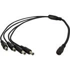 Sähkövirran jakaja, 12V DC naaras > 4 x 12V DC uros, 0,4m, musta