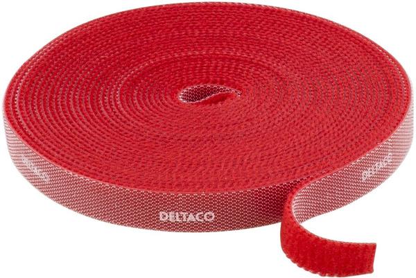 DELTACO tarranauhaa rullassa, leveys 9mm, 5m, punainen