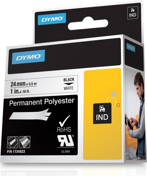 DYMO RhinoPRO Permanent Polyester Permanent klæbende polyester tape (2,4 cm x 5,5 m) 1rulle(r)