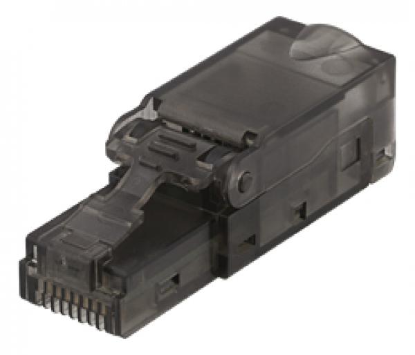 DELTACO RJ45 plug Cat6a, unshielded, tooless, grey