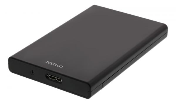 DELTACO ulkoinen SATA-kiintolevykotelo, 2.5", USB 3.1 Gen 1, musta