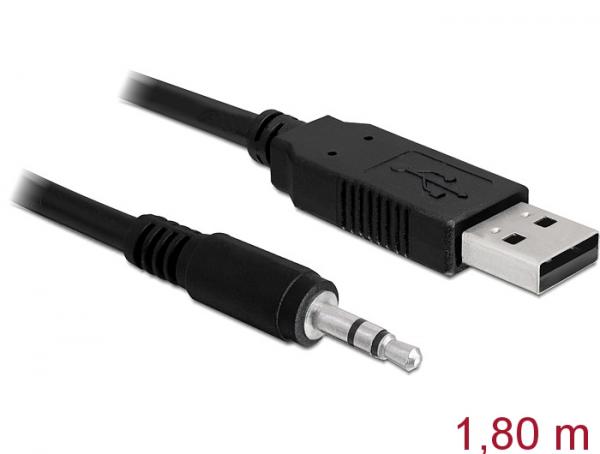 Delock Converter USB 2.0 Type-A male to Serial TTL 3.5 mm 3 pin stereo jack 1.8 m (5 V)