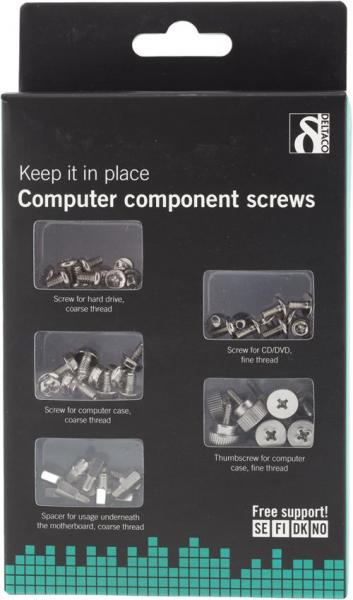 DELTACO Ruuvisarja kotelolle/FDD/HDD + ilmapala emolevylle, 10/50-pakkaus