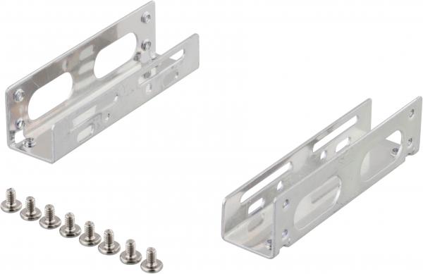 Kiinnityskulmat/asennusraudat 3.5" levyn asentamiseksi 5.25" DVD paikkaan