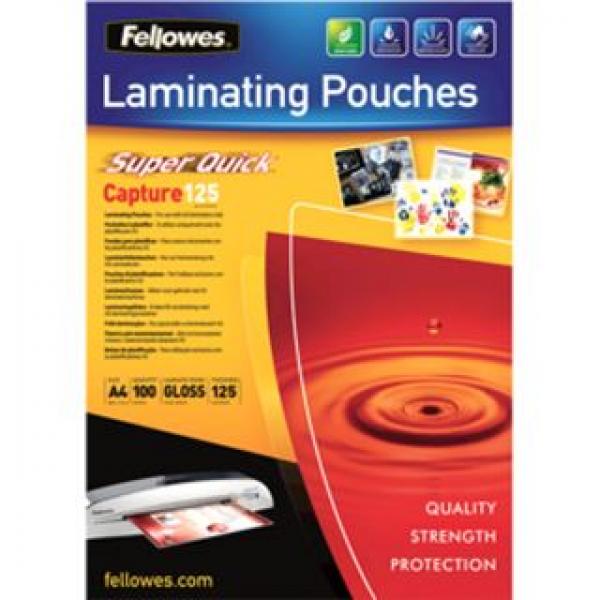 Fellowes SuperQuick A4 Glossy 125 Micron Laminating Pouch