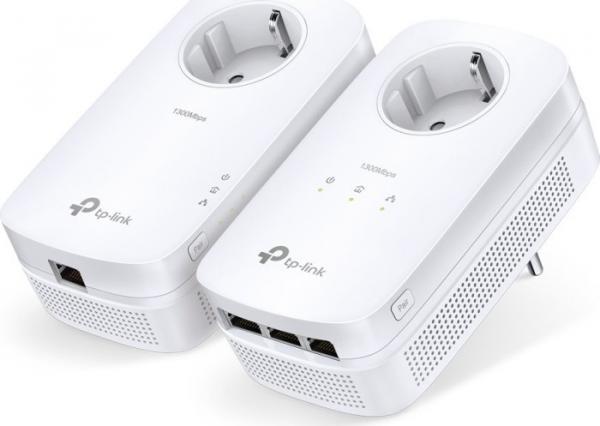 TP-LINK AV1300 Passthrough Powerline Starter KIT, 3x Gigabit ports, 1300MBps