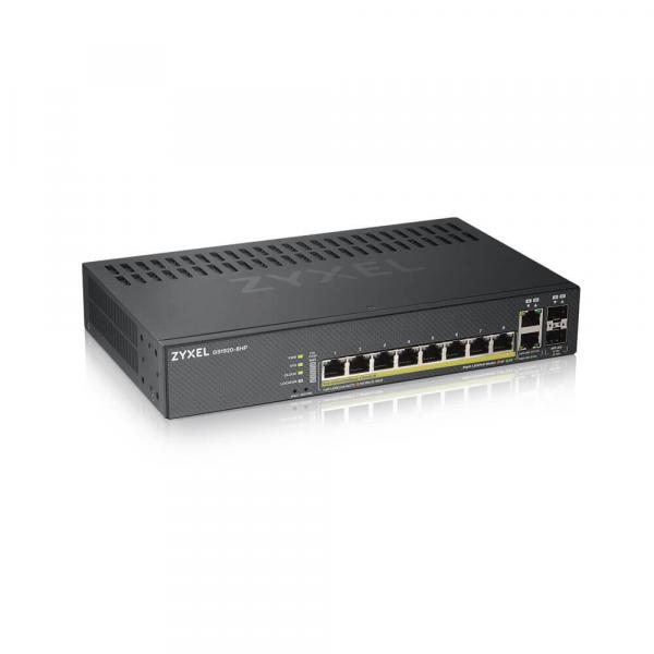 ZYXEL GS1920-8HPV2, 10-PORT GBE L2 POE+ SMART SWITCH, 130 WATT, FANLESS