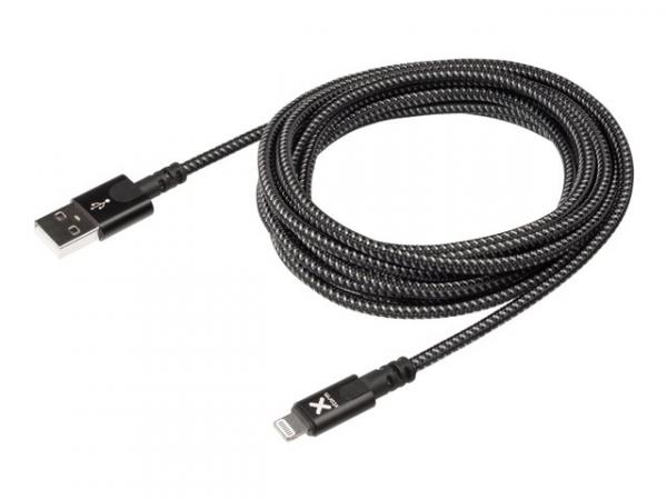 XTORM Original Lightning cable USB (uros) to Lightning (uros) - 3m - musta malleihin Apple iPad/iPhone/iPod (Lightning)