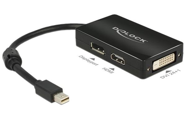 DeLOCK 0.16m DisplayPort/Displayport + HDMI + DVI, 0,16 m, Mini DisplayPort, DisplayPort + DVI + HDMI, Uros, Naaras, 1920 x 1200 pikseliä
