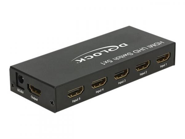 DeLOCK 18685, HDMI, Musta, Metalli, 18 Gbit/s, 600 MHz, 3840 x 2160 pikseliä