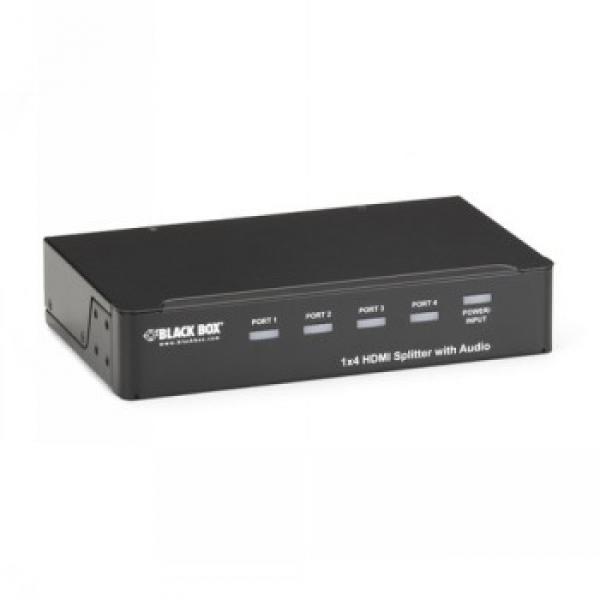 BLACK BOX HDMI SPLITTER WITH AUDIO - 1X4