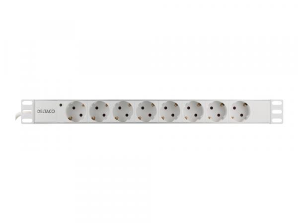 DELTACO virtapaneeli, 8xCEE 7/4, 1xCEE 7/7, 2m kaapeli, valkoinen