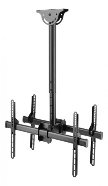 DELTACO OFFICE kahden näytön kattoteline, 37"-70", 560-910mm, musta