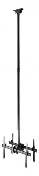 DELTACO OFFICE kahden näytön kattoteline, 37"-70", 2500-3000mm, musta