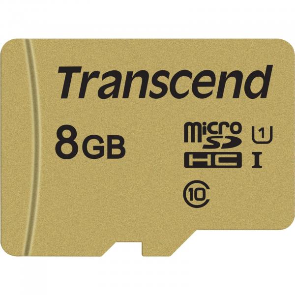 Transcend microSDHC 500S 8GB Class 10 UHS-I U1 + SD Adapter