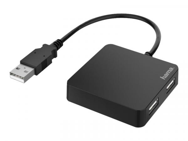 HAMA Hub USB-A 2.0 4x Porttia 480 Mbit/s