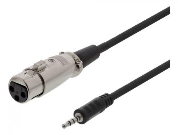 DELTACO XLR to 4-Pin tele, 1,5m, black
